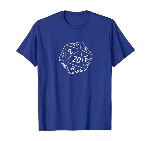 

20 sided die: d20 dice or rpg gamer comic funny t-shirt, White;black