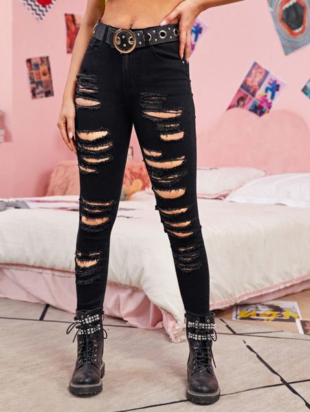 

ripped skinny jeans without belt f4yn#, Blue
