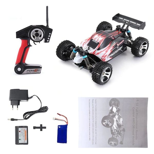 WLTOYS A959 RC Supper Yarış Araba 2.4 GHz 4WD Off-Road Araba 1/18 Ölçekli 50 KM / H Uzaktan Kumanda Yarış Yüksek Hızlı Darbeye Dayanıklı Off-Road Araba Oyuncaklar