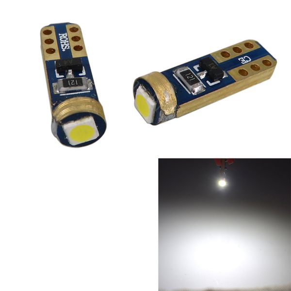 

100x super bright car bulbs white t5 3030 1smd canbus error instrument cluster 37 73 74 79 17 57 led lights bulb 12v