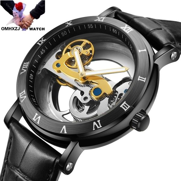 

omhxzj w76 male classic creative three-dimensional waterproof brightlighter business automatic mechanical clock gentlemen, Slivery;brown