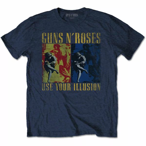 

guns n 'roses use your illusion navy official t-shirt men unisex, White;black