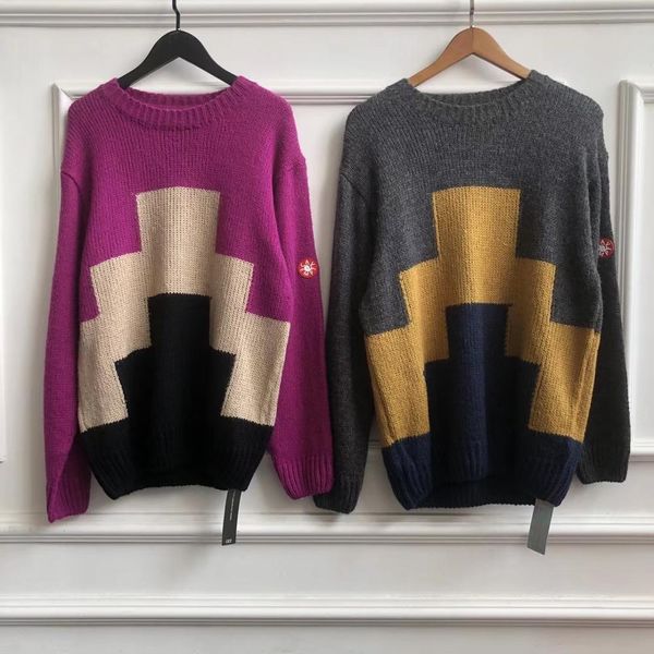 

sweaters cavempt ziggurant knit women pullovers cav empt c.e round neck men geometry printed oversized sweaters, White;black