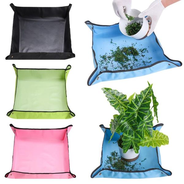 

50/70cm oxford cloth planting transplant mat pe gardening potting pad waterproof reusable flower mats foldable planters & pots