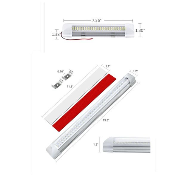 

working light 72led car interior white strip bar lamp with on/off switch