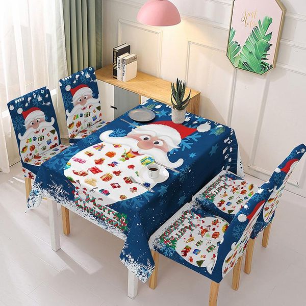 

table cloth mantel navideÃ±o impermeable y cubierta elÃ¡stica para silla santa claus rectangular mesa de comedor fiestas
