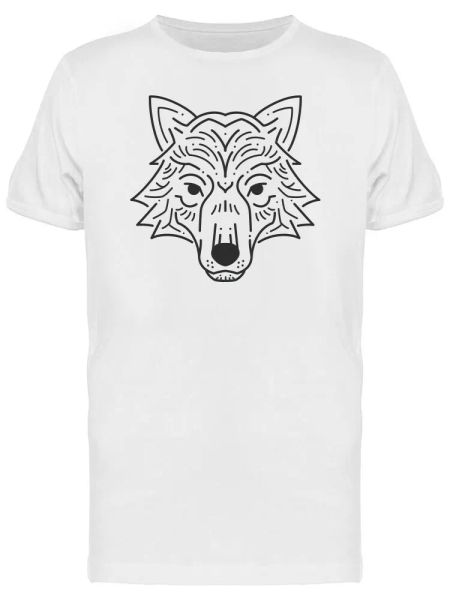 

wolf head line men's tee -image by shutterstock, White;black