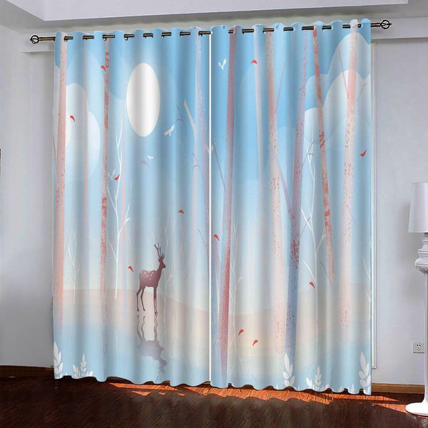 Alta Qualidade Blackout Janela Cortina Abstrato Animal Animal Cortinas Para Sala de Estar Bedroom Impressão Drapes Cortinas