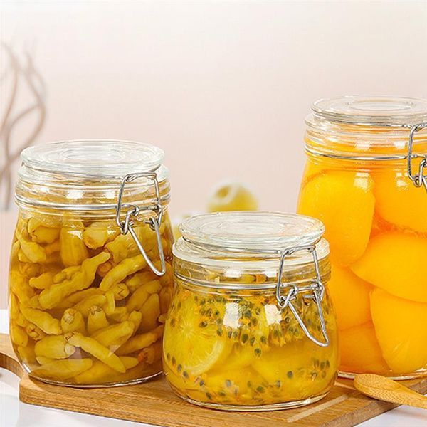 

storage bottles & jars kitchen glass clear food containers airtight pickle honey sauce