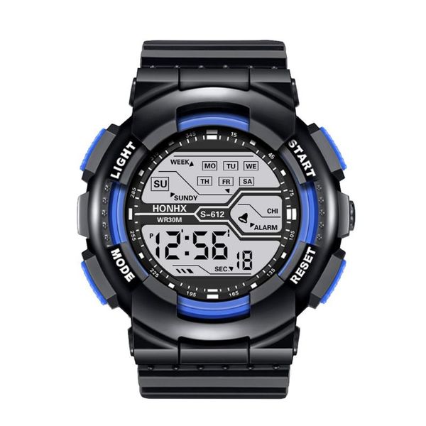 

wristwatches led digital display sports waterproof men's boy watch luminous sensor ultra thin date rubber sport watches multifunctional, Slivery;brown