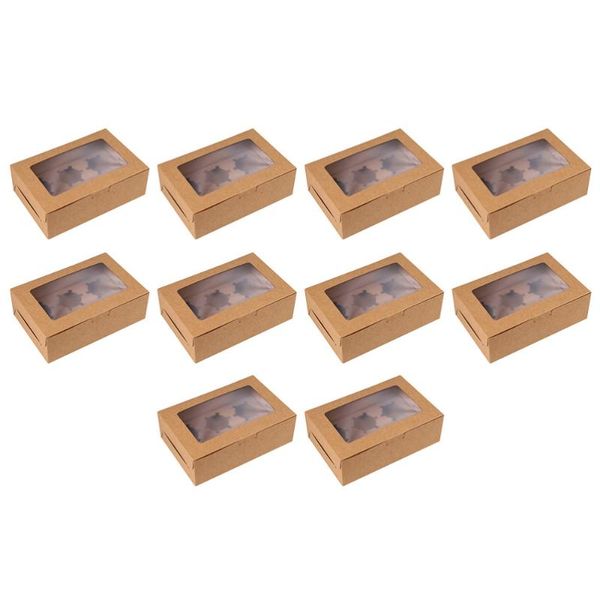 

gift wrap 1 set 10pcs creative cake packing boxes kraft paper cupcake with inserts