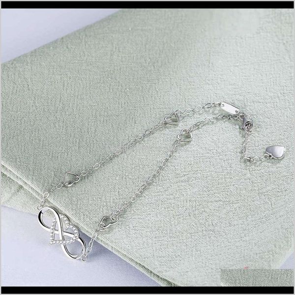 

anklets jewelry drop delivery 2021 s925 sier summer simple korean plated heart gold benmingnian cross anklet 8quj6, Red;blue