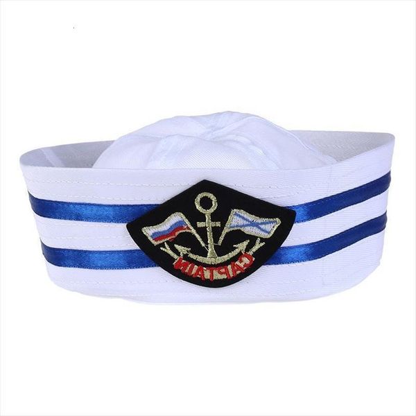 

Unisex Adults Child Captain Sailor Hat Skipper Navy Marine Cap Kids Military Yacht Bar Party Decoration Supplies, Blue;gray
