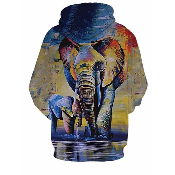 

elephant print kids 3d printing pullover hoodie boy/girl/teen fashion soft hoodie hoodie, Black