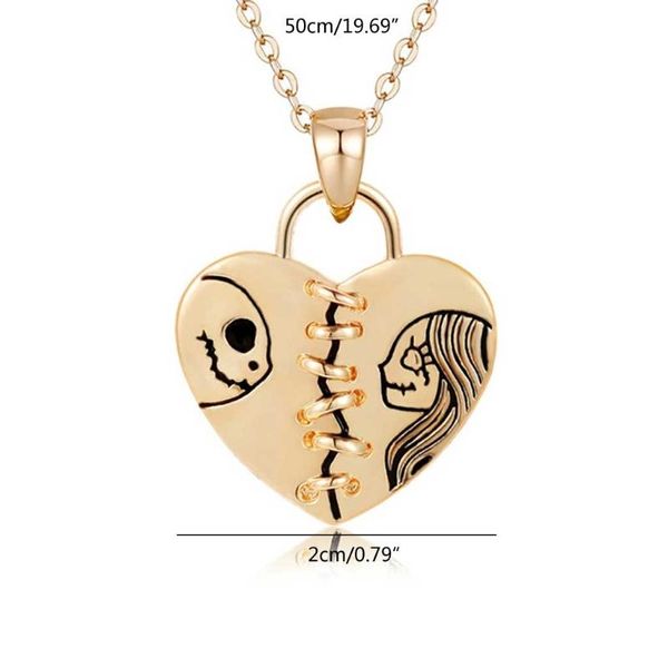 

pendant necklaces g2af lover heart padlock necklace alloy collar choker for men women anniversary jewelry present, Silver