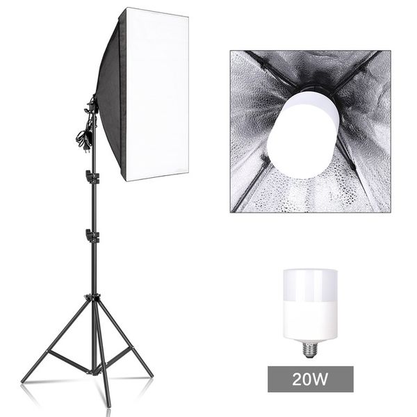 Photo Studio Equipamento Fotografia SoftBox Kit de iluminação 50x70cm Profissional Sistema de Luz Contínua Caixa Suave