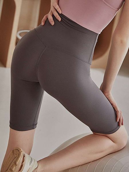 

women's tracksuits tracksuitssports pants women's summer thin high waist peach hip tight seamless yoga gym running training shorts, Gray