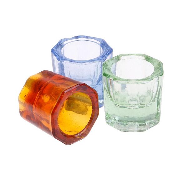 

nail art kits 1pc crystal glass dappen dish lid bowl cup holder acrylic powder liquid manicure equipment tool for