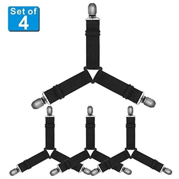 

sheets & sets 4pcs/set elastic bed sheet clips suspenders straps adjustable heavy duty for home holder
