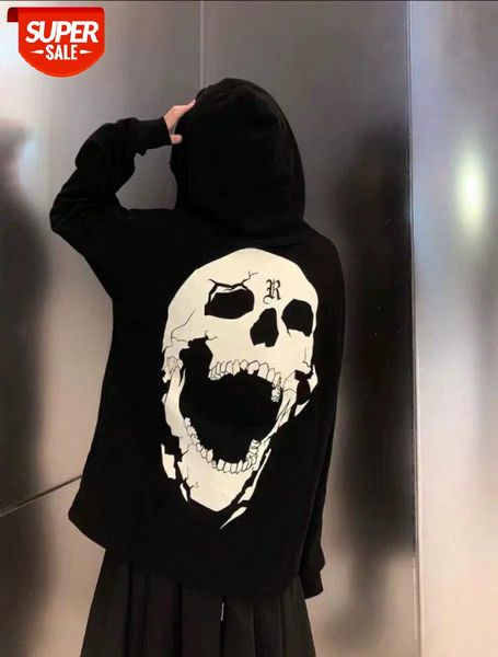 

revenge xxxtentacion skull keel logo print on chest men's and women's pullover hooded sweater #it5a, Black