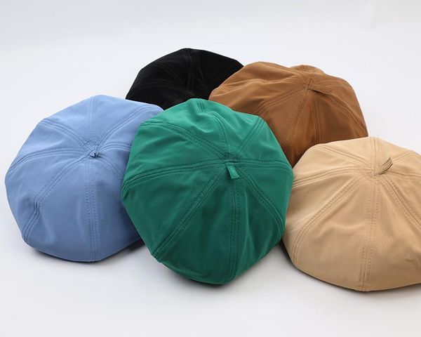 

berets 202109-xinyu autumn chic japan style peach skin texture street beret hat men women leisure painter, Blue;gray