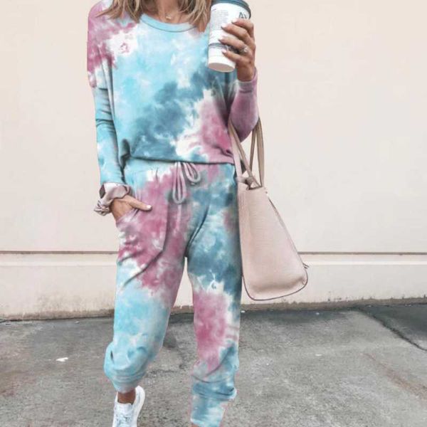 

women's tracksuits autumn printing ladies' home wear suit 2 pieces jumper + trousers women leisure ladies street outfit jogging su, Gray