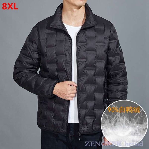 

Winter men's plus size stand-up collar lightweight down jacket warm white duck sportswear puffer men, Black