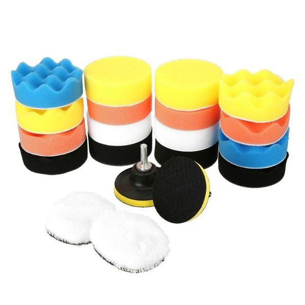

care products 22pcs car polishing waxing sponge wheel disc kit set 3inch m10 pad for polisher buffing auto