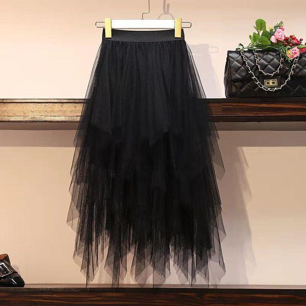 

skirts solid color a- line skirt summer irregular patchwork black dress 2021 womens 20211