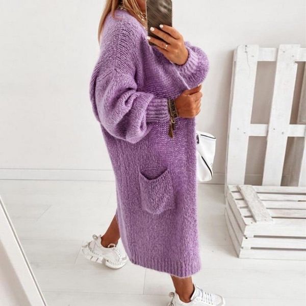 

women's knits & tees women long cardigan mid-length all-match sweater korean fashion loose batwing sleeve sweaters autumn hooded, White