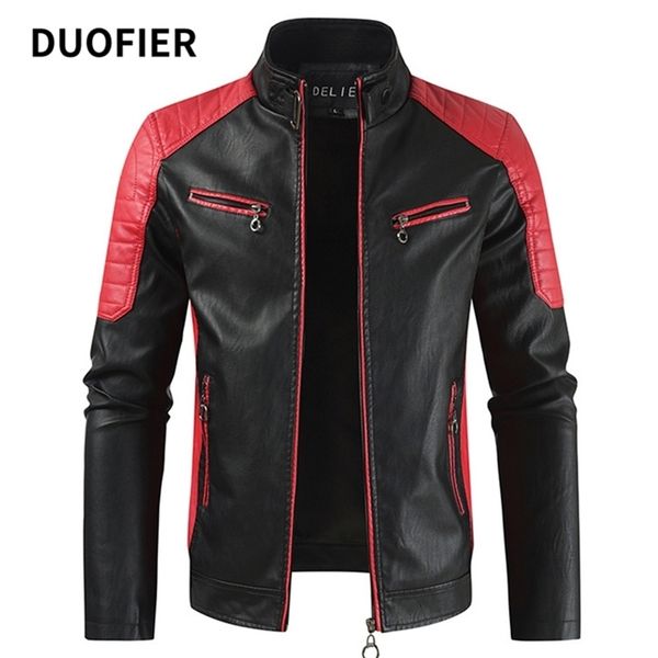 

men's leather jackets autumn casual motorcycle pu spliced jacket fashion biker vintage leather coats brand men clothing 4xl 211110, Black