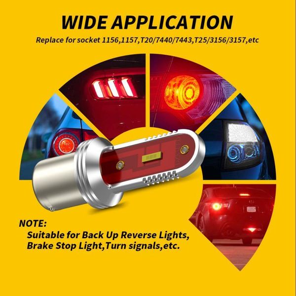 

emergency lights 1pc p21w led ba15s 1156 t20 7440 w21/5w p21/5w 1157 bay15d car light bulb 7443 wy21w w21w auto signal lamp for