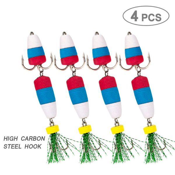 

fishing hooks 4 pcs hook soft jig lure wobbler bait for bass carp minnow