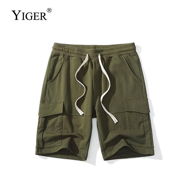 

mens beach shorts cotton casual male clothing solid color tooling large size multi-pocket men's, White;black