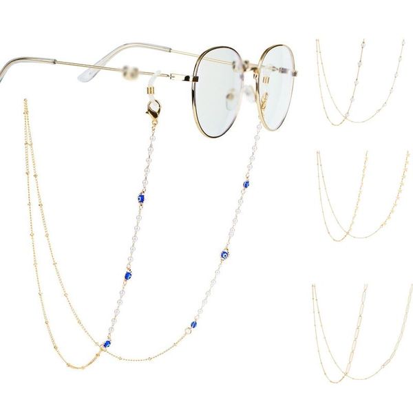 

sunglasses frames eyeglasses chain for women girls mask pearl eyewear holder neck strap necklace, Silver