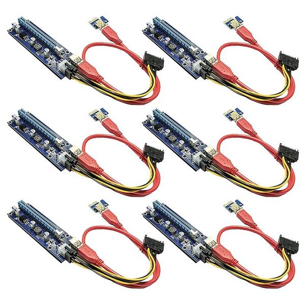 

computer cables & connectors pcie dual chip pci-e 16x to 1x powered riser adapter card with usb 3.0 extension cable 6 pin sata power