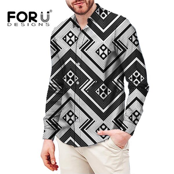 

men's casual shirts forudesigns black and white geometric square pattern work shirt stretch performance breathable leisure classic, White;black