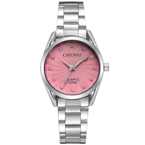 

wristwatches fashion women pink dress watches luxury female casual watch ladies rhinestone quartz-watch relogio feminino, Slivery;brown