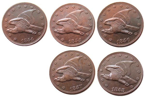 

us a set of (1854-1858) 5pcs new flying eagle cent craft copy decorate coin ornaments home decoration accessories