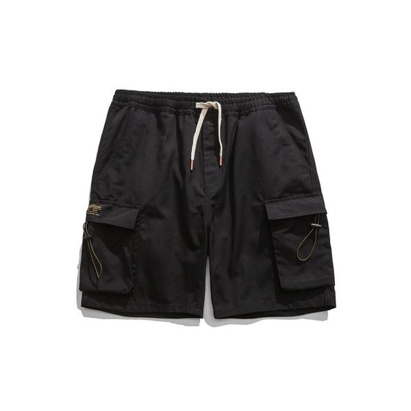 

men's shorts h-1004 cargo men drawstring jogging sports lovers multi-pocket streetwear summer breathable casual clothes, White;black