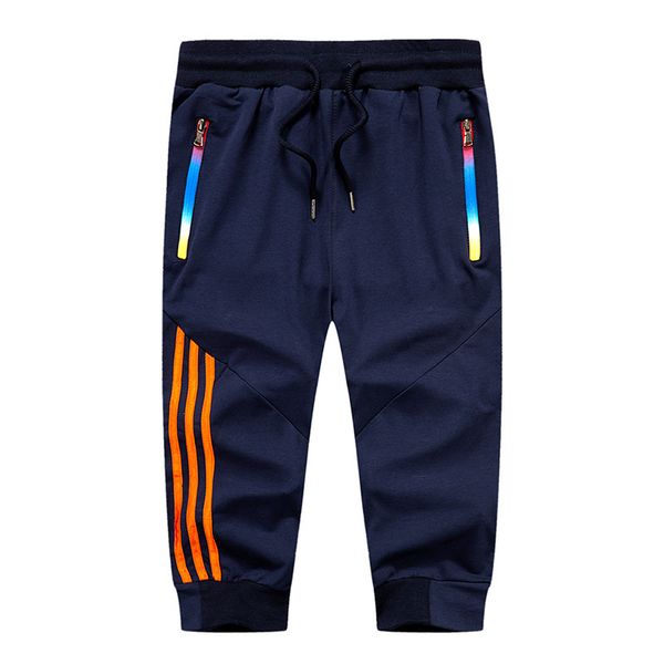 

men's pants street casual summer sports capris fashion trend, Black