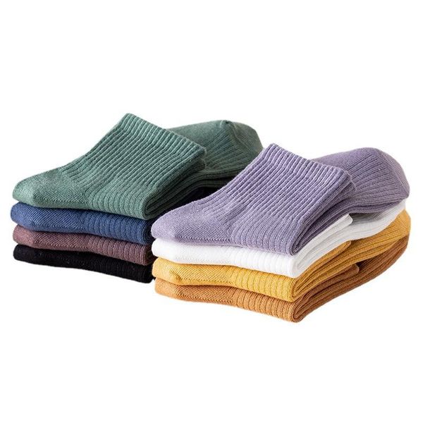 

men's socks 3 pairs/lot men cotton middle tube draw autumn winter breathable wholesale high quality, Black