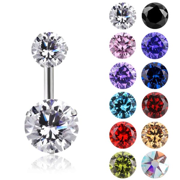 

double zircon pink steel puncture buckle body jewelry