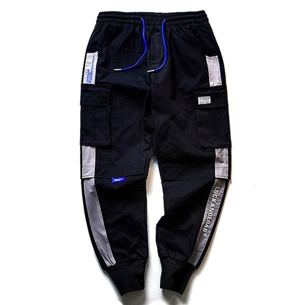 

zhuzunzhe men ankle-length casual pants male letter embroidery fashion joggers hip hop slim fit harajuku streetwear 210715, Black