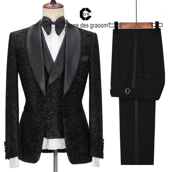 

men's suits & blazers cenne des graoom latest coat design men tailor-made tuxedo 3 pieces blazer wedding party singer groom costume hom, White;black