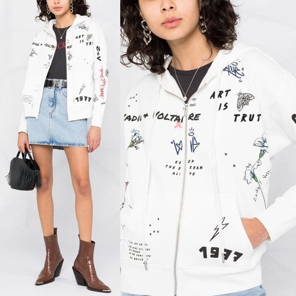 

women's jackets cotton coat with a printed hoodie, women's jacket, long white baggy zipper miw0, Black;brown