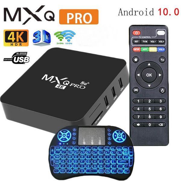 MXQ PRO Android TV Box RK3228 Android10.1 1 ГБ 8 ГБ HD 3D 2.4G5G Wi-Fi Google Play Media Player I8 клавиатура