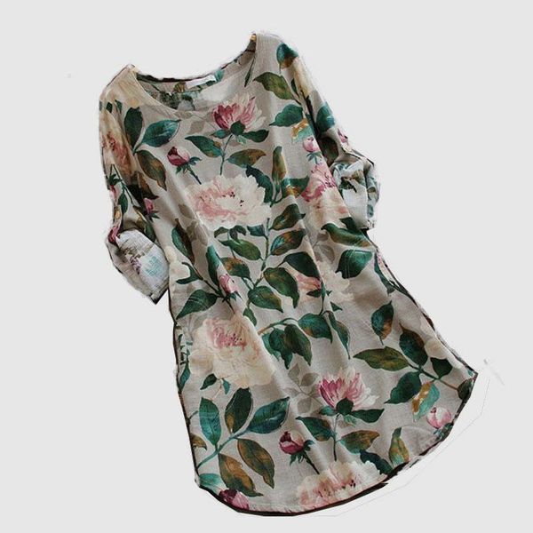 

casual dresses jbersee women vintage floral linen loose summer bodycon dress female long sleeve o-neck womens clothing vestidos, Black;gray