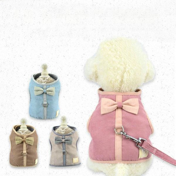 

pet hand holding rope chest and back teddy cute dog vest small leash collars & leashes