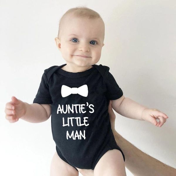 

rompers summer fashion born baby romper clothing auntie's little man funny print short sleeve infant boys jumpsuit toddler outfit, Blue